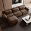 Canapé modulaire moelleux en L en forme de L - Canapé modulaire avec repose-pieds mobile, éponge à haute densité 32D et coussins décoratifs, aucun assemblage requis, base antidérapante, chocolat pour le salon-2000367023
