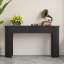 Table d'entrée avec design cannelé, console moderne avec rangement et plateau ovale-2016853872