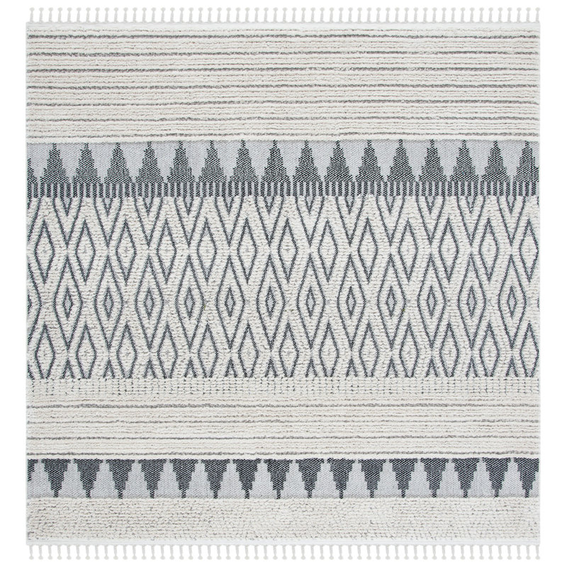 Khallid Performance Geometric Rug, Square 6'7"