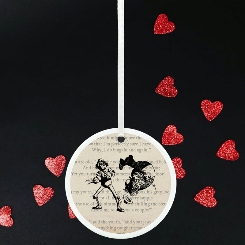 Somersault Alice In Wonderland Circle Shaped Ceramic Ornament Bauble