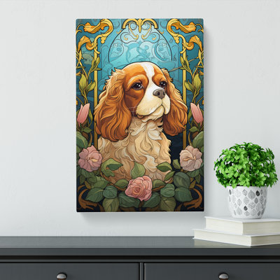 Cavalier King Charles Spaniel Nouveau - Art Prints - Wrapped Canvas