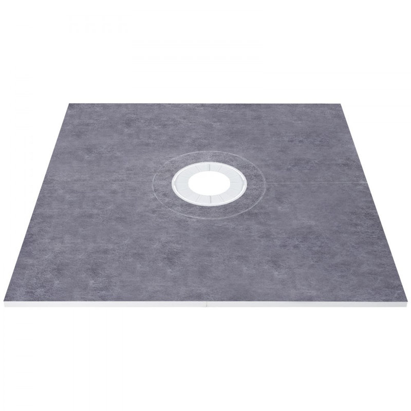 Ensemble de bordure de douche, bordure de douche étanche 48 "x 48" avec ABS central 4 "