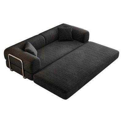 Modular 6-In-1 Corduroy Sectional Sofa, Convertible Floor Sofa Bed With Backrest