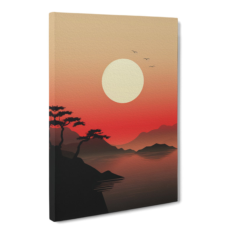 Japanese Sunset Minimalism - Print, 50cm H x 35cm W x 3cm D