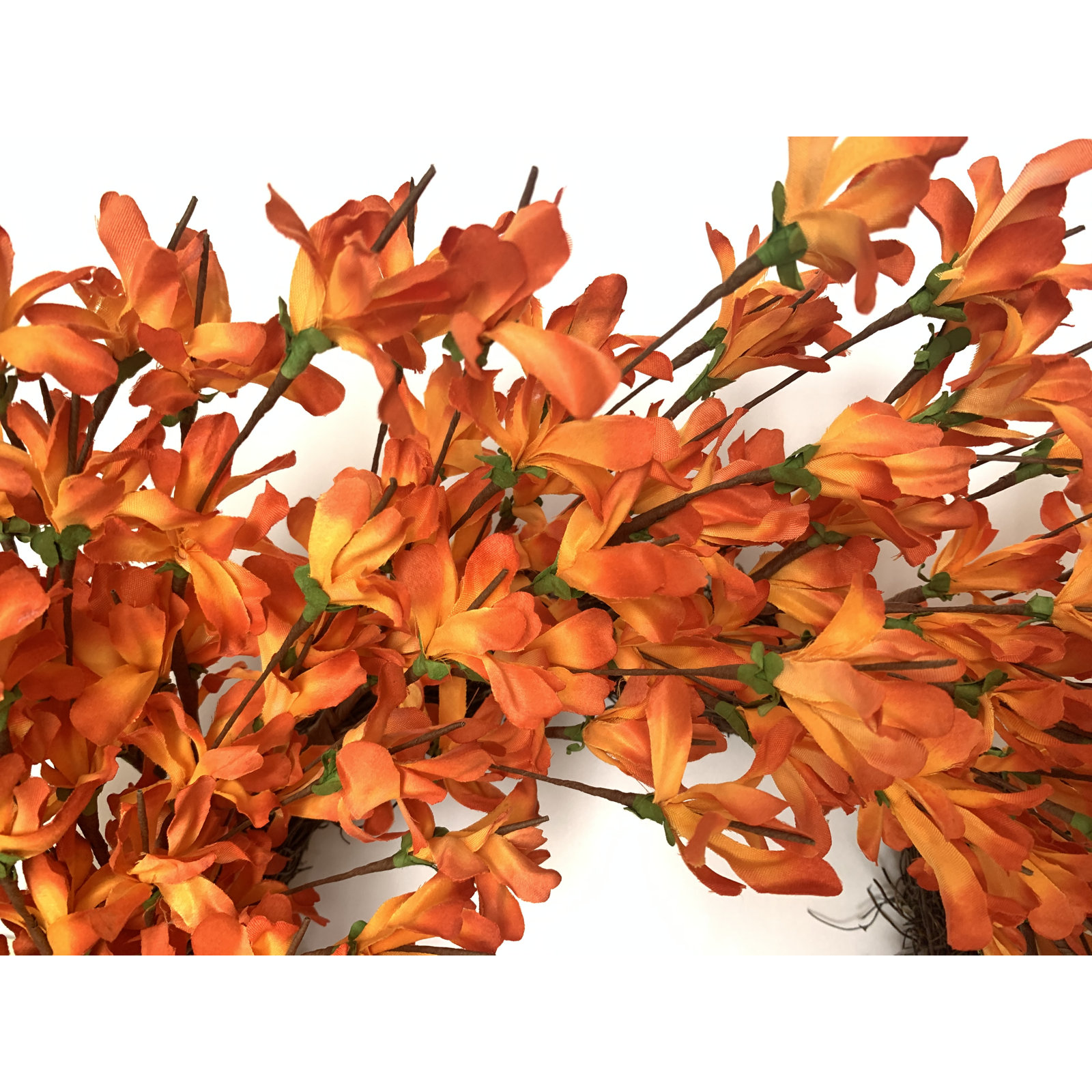 24" Handcrafted Forsythia Everyday Wreath, Orange