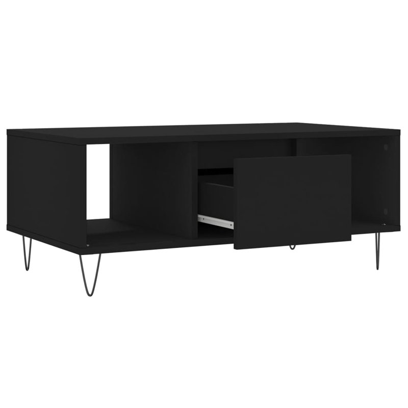 Nairah Four Leg Coffee Table with Storage, Black