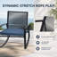 Two Person Outdoor Metal Rocking Bistro Set With Cushions And Side Table For Patio Relaxation