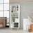 Amettes 60" White Modern Abstract Open Shelving Unit