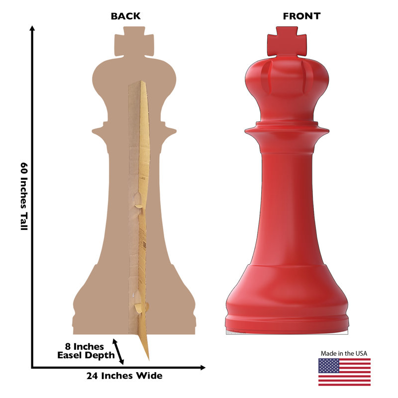 Life-Size Red King Chess Cardboard Cutout with Easel Stand