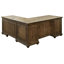 Carleny Corner Executive Desk with Built in Outlets Brown