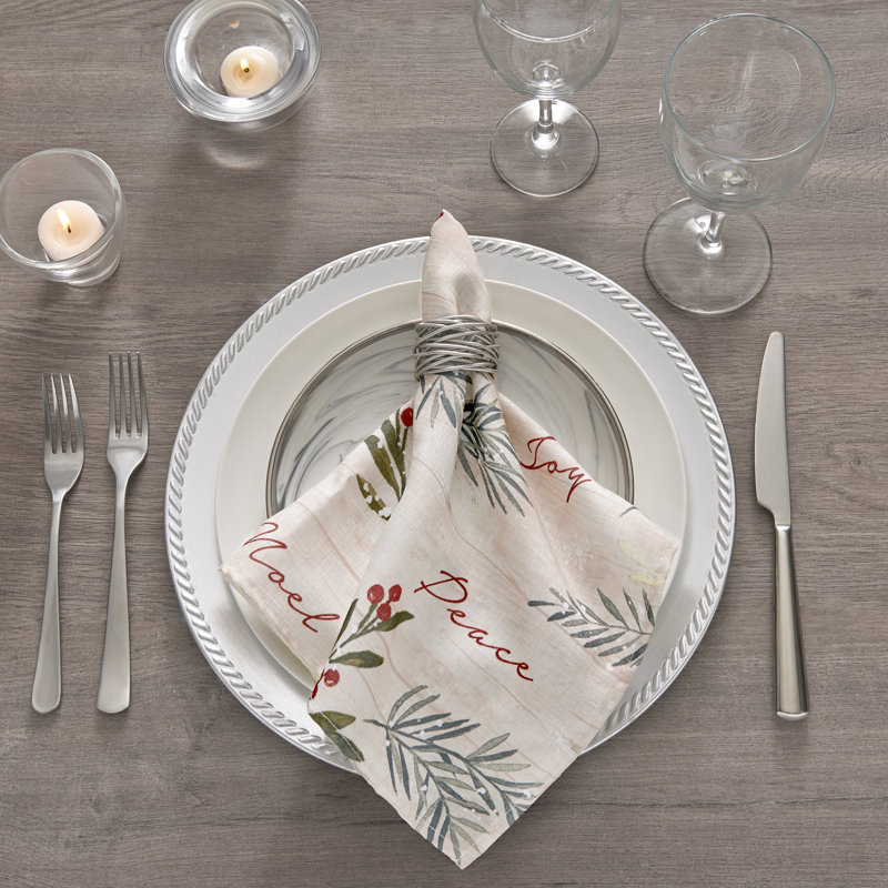 Liddle 100% Polyester Floral Holiday Napkin