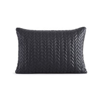 Accent Pillow-Herringbone & Leather Band 13X20