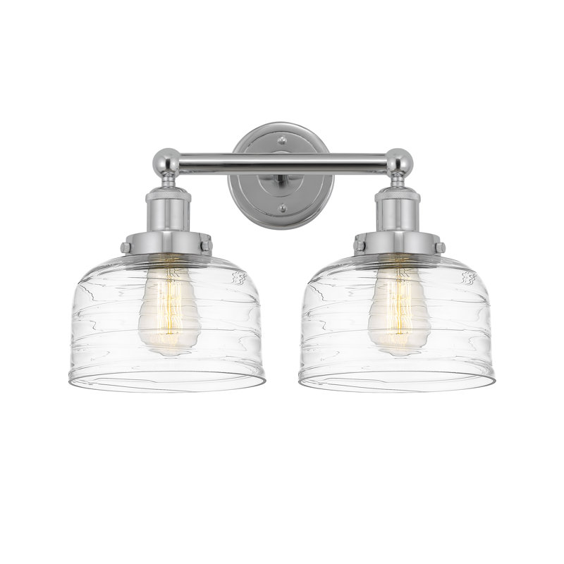 Éclairage pour meuble-lavabo à 2 lumières à intensité variable Anndy, Transparent, Chrome poli