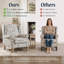 Fauteuil d'appoint à oreilles Chloris, fauteuil rembourré en lin avec garniture cloutée, pieds en bois massif tourné, fauteuil de lecture de style maison de campagne-1049527298