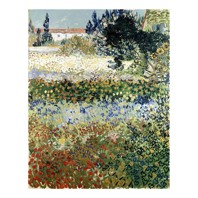«Garden in Bloom Arles» par Vincent van Gogh - Estampe numérique, H 28 po x l 22 po