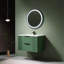 Meuble-lavabo 30 po avec lavabo en céramique - Meuble-lavabo flottant mural vert avec tiroirs, moderne