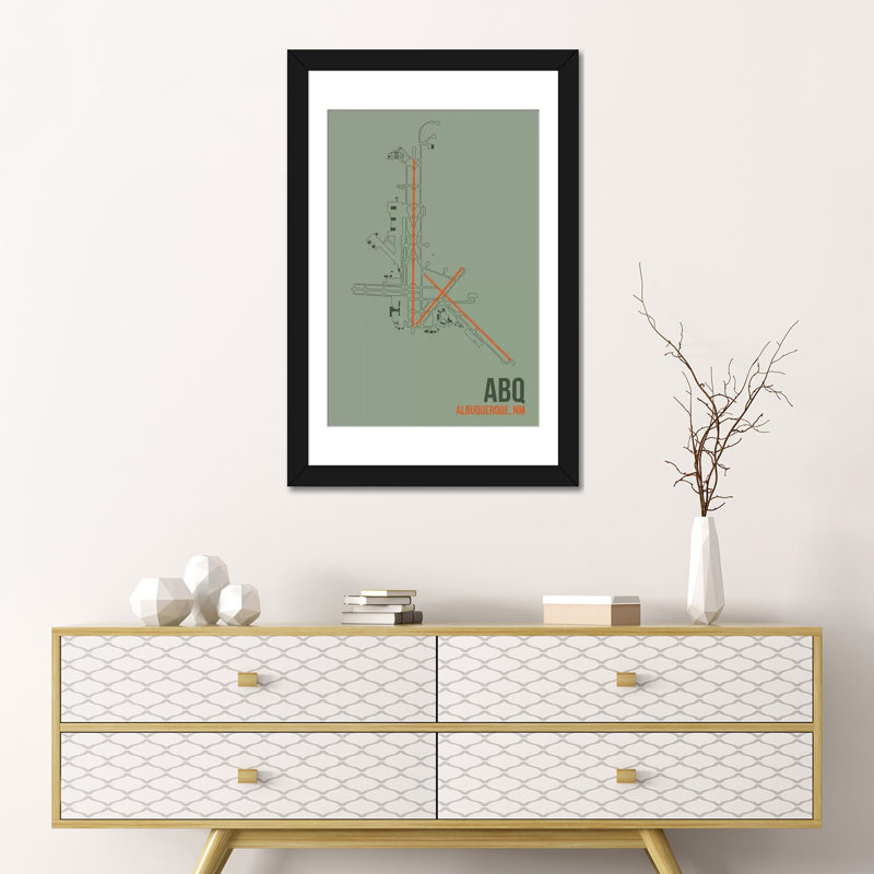 «Albuquerque», impression sur toile, Papier d'art encadré noir, Blanc, H 32 po x l 24 po x P 1 po