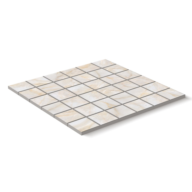 Onice Matte 2x2 Mosaic Square Wall & Floor Tile (12x12 Sheet), Cream