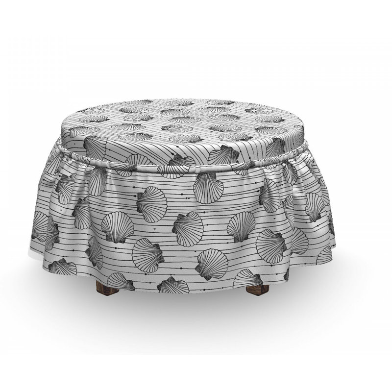 Housse pour repose-piedss sea coquillages et rayures