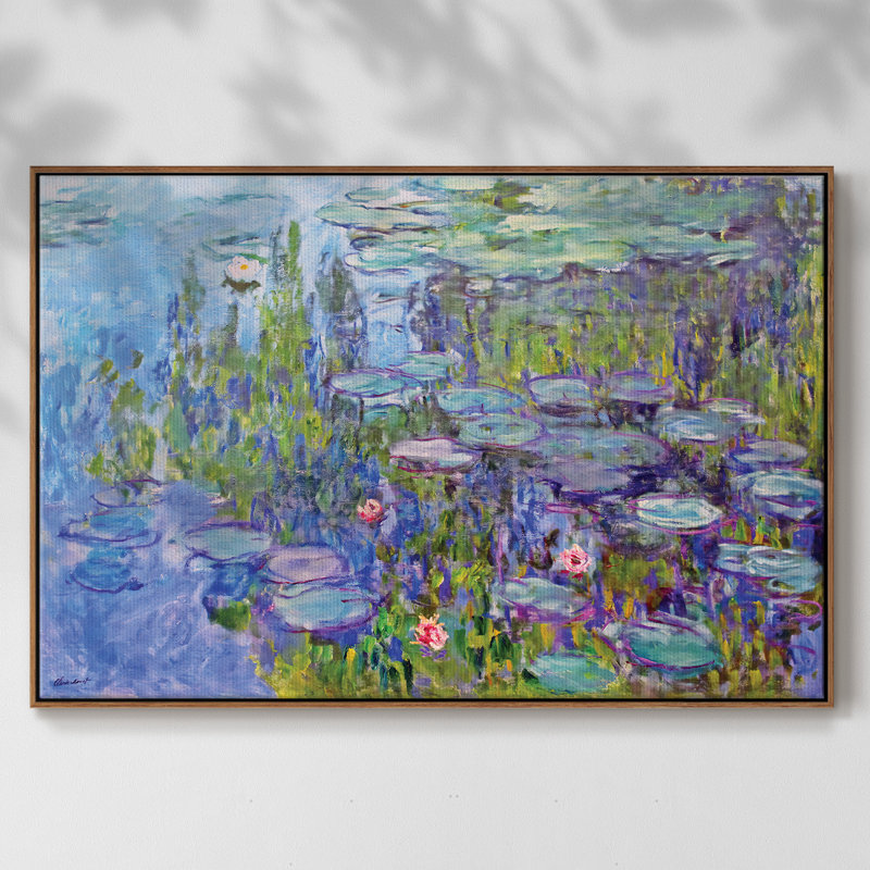 Nymphéas, 1914, impression sur toile encadrée, H 17 po x l 25 po x P 2 po, Noyer