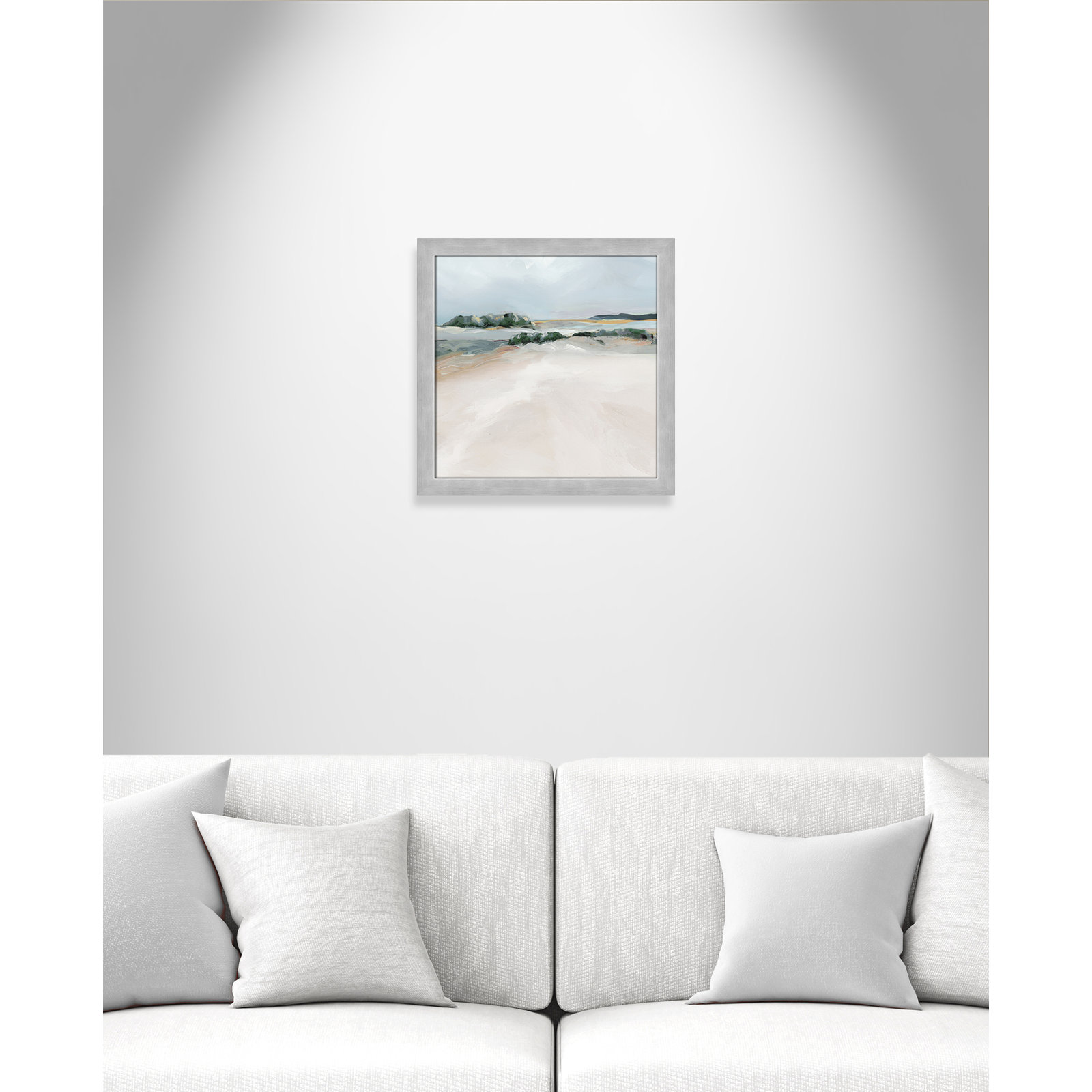 Anelis "Shimmering Path" Painting, 18" H x 18" W x 1.12" D, Matte Silver Framed
