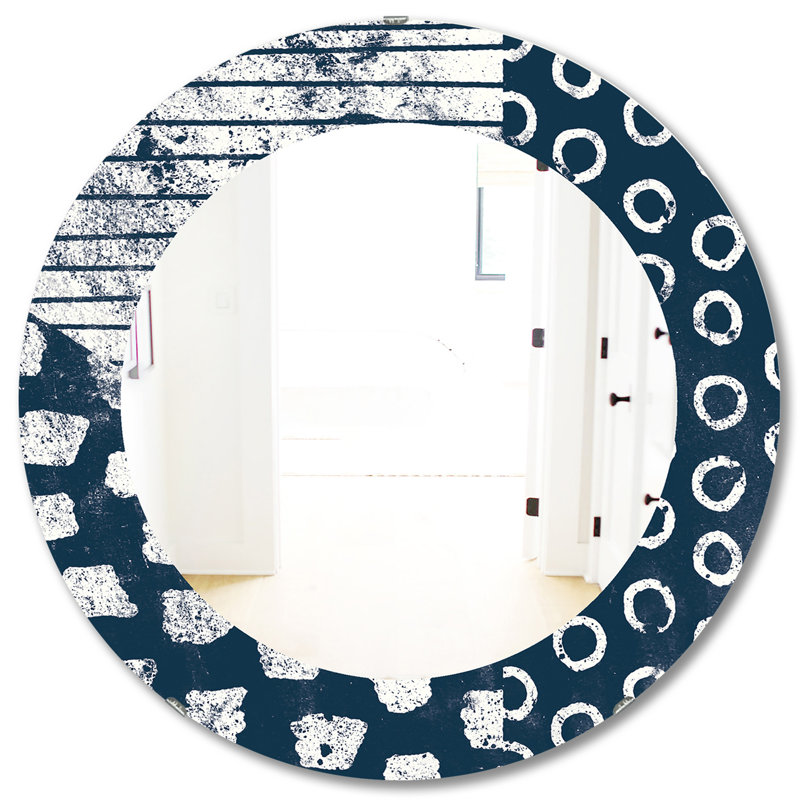 Miroir d'appoint Indigo Striples and Tile, H 31,5 po x l po