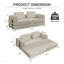 Canapé-lit convertible avec coussin cylindrique - Coussin en velours côtelé avec cadre de forme fixe pour salon, chambre à coucher, salon, studio-beige-71294590