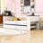Wooden Frame Daybed with USB and Trundle and Storage-141599162