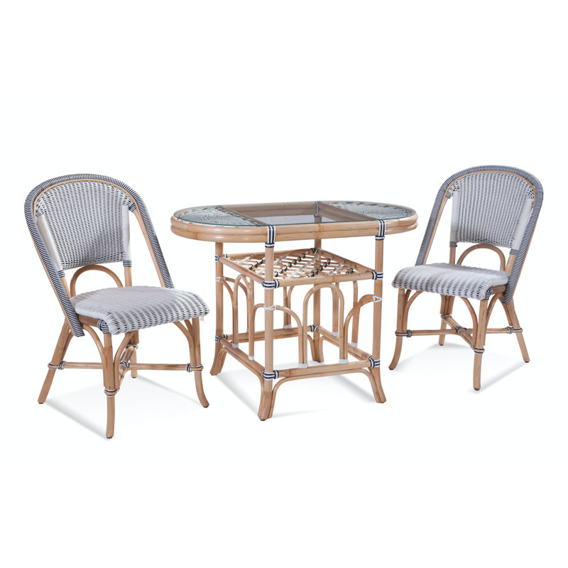 Pier Point Oval Glass Dining Table