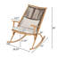 Chaise berçante d'extérieur avec fer en ton d'érable, assise en PE gris respirant, coussins moelleux - finition rouille, épaisseur