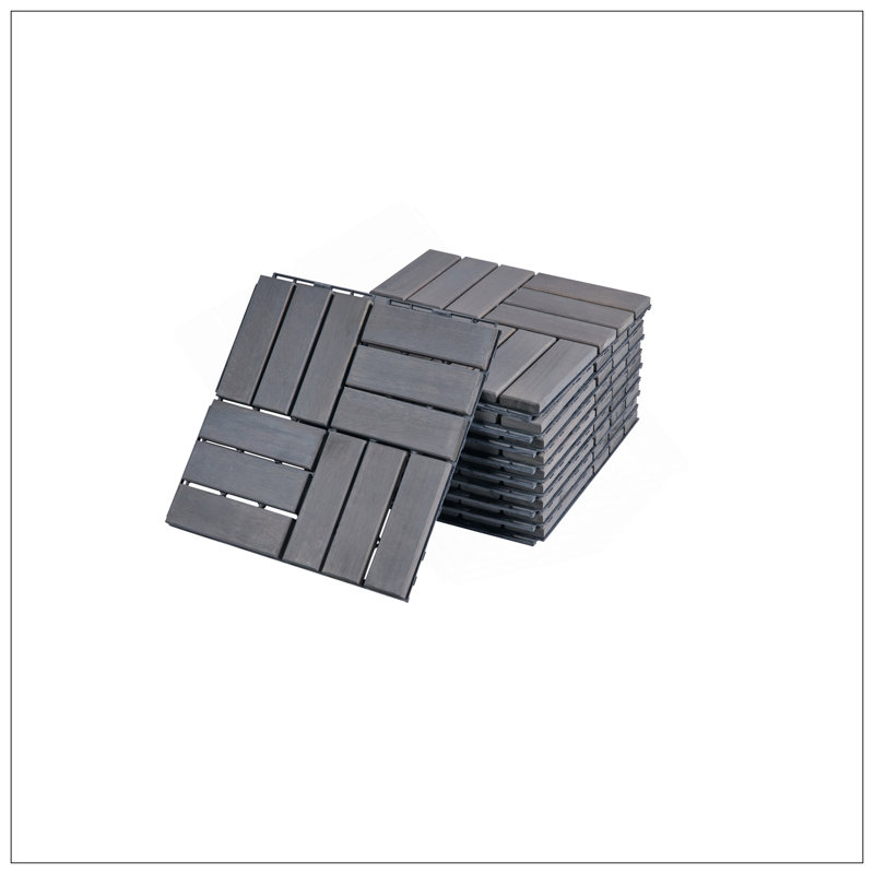 30 carreaux de pont à motif de carreaux emboîtables, 12 /, Gris