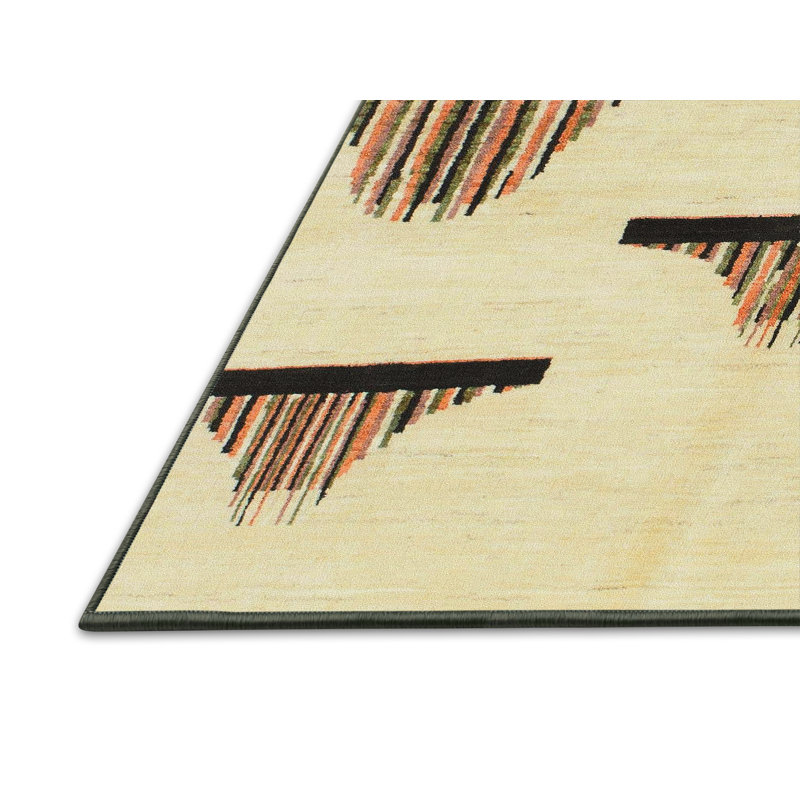 Tapis décoratif multicolore à motif abstrait, Rectangle 8 pi x 10 pi