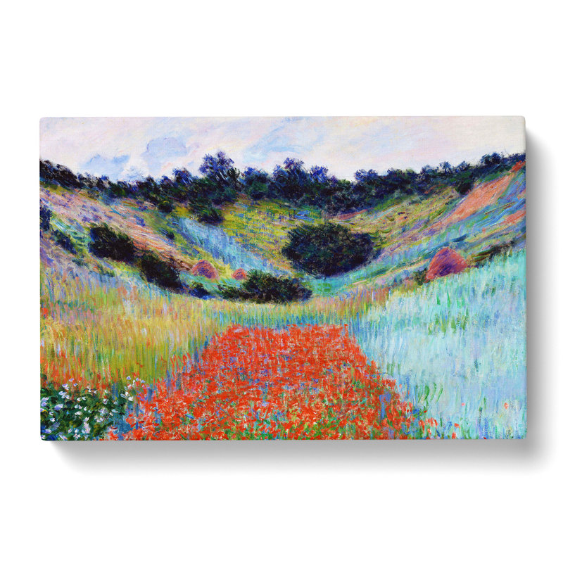 Poppy Field In A Valley by Claude Monet - Wrapped Canvas, 35cm H x 50cm W x 3cm D