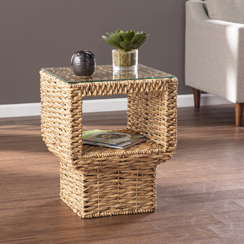 Crisfield Glass Top End Table