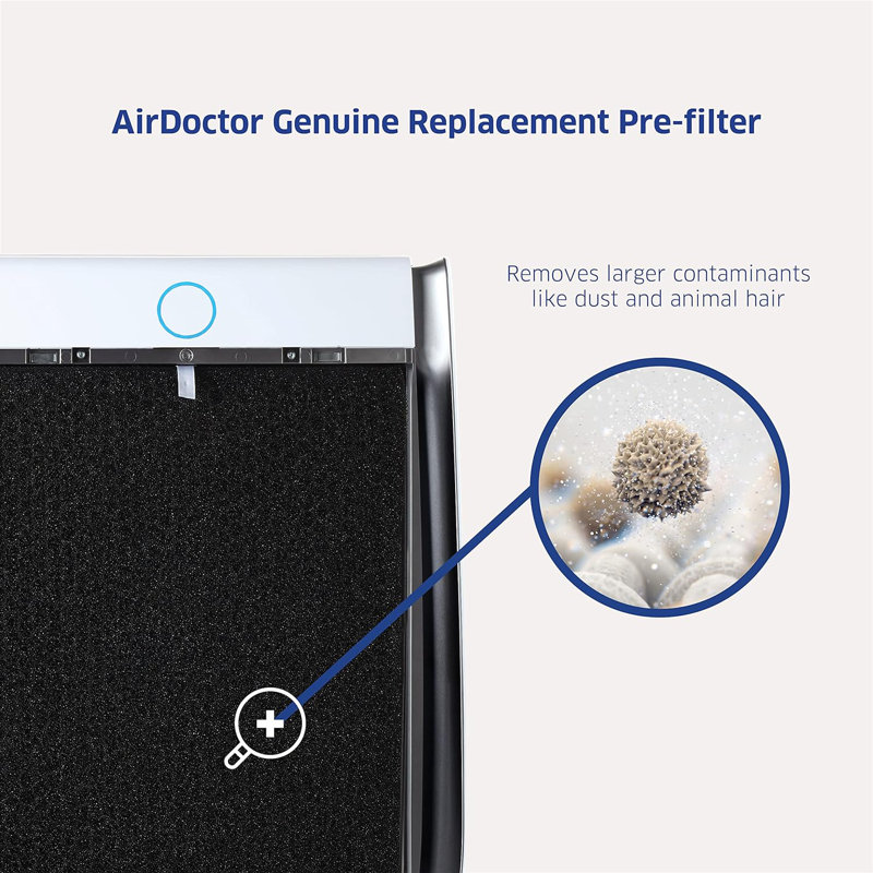 Black Plastic and Polypropylene Washable Air Purifier Filter