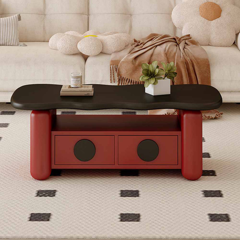 Multi-functional creative design simple tea table, Black, Red