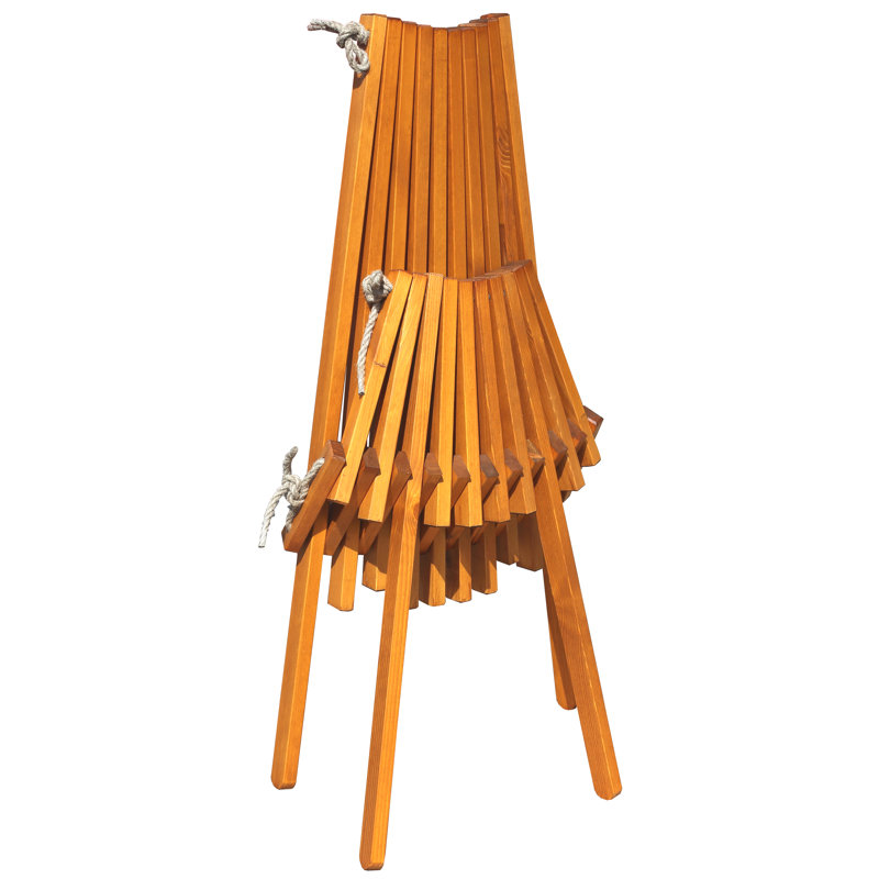 Tetbury Folding Patio Dining Side Chair, Honey