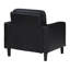 Chaise d'appoint rembourrée avec accoudoirs noirs