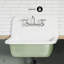 Lavabo mural rectangulaire en fonte 22 po en sauge brillant-116786464