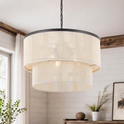18" 3-Light Dimmable Drum Chandelier