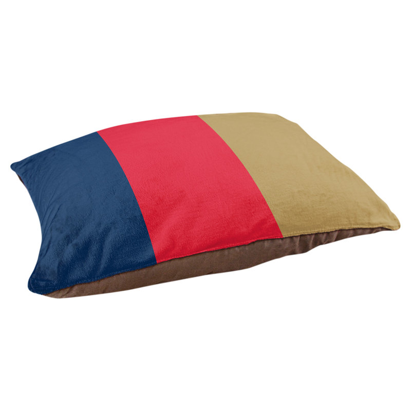 Oreiller rectangulaire Bousson, Moyen (L 18 po x l 28 po), Bleu marine / rouge / or