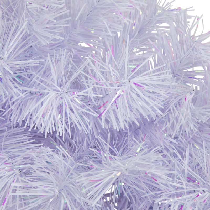 Couronne de Noël artificielle non éclairée, Blanc, H 7 po x l 36 po x P 36 po