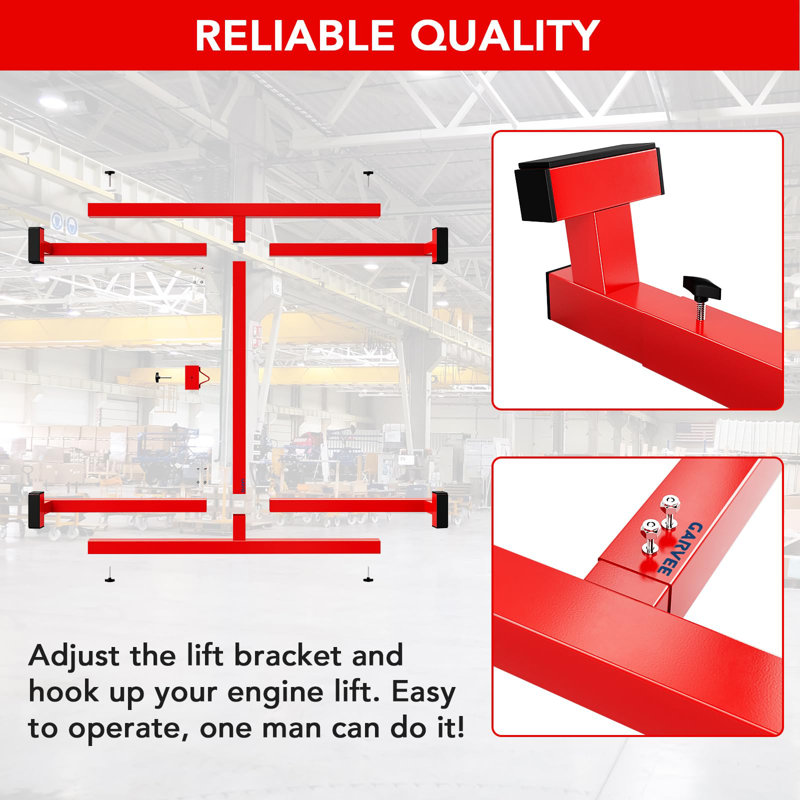 Lève-plateau de camion robuste de 363 kg (800 lb), système de levage réglable pour pick-up, montage sans perçage, acier revêtu de poudre, rouge