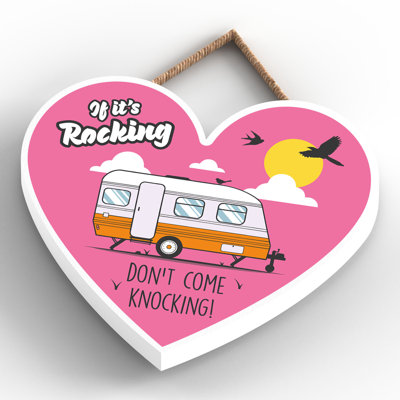 Caravan Come Knocking Orange - Novelty Print on MDF