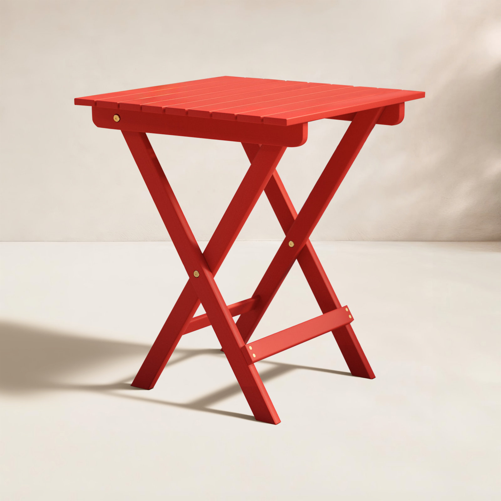 Danika 16'' Fliptop Outdoor Side Table, Barn Red