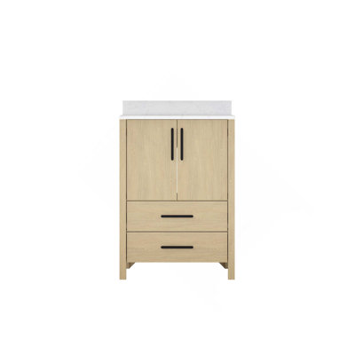 Bathroom Freestangding Vanity Cabinet With Countertop & Faucet Hole