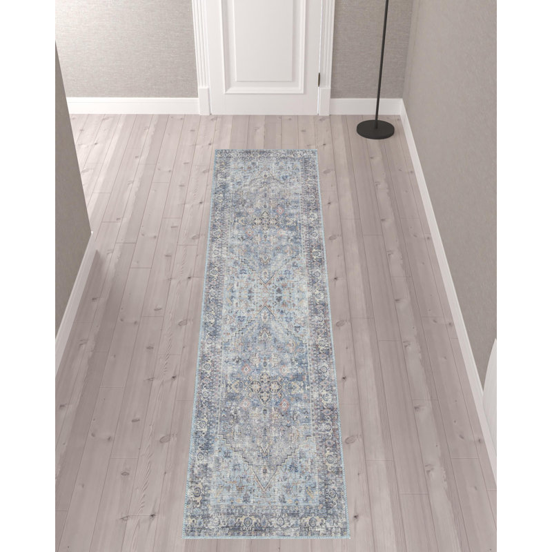 Quillin Machine Washable Oriental Area Rug , Runner 2'2" x 10'