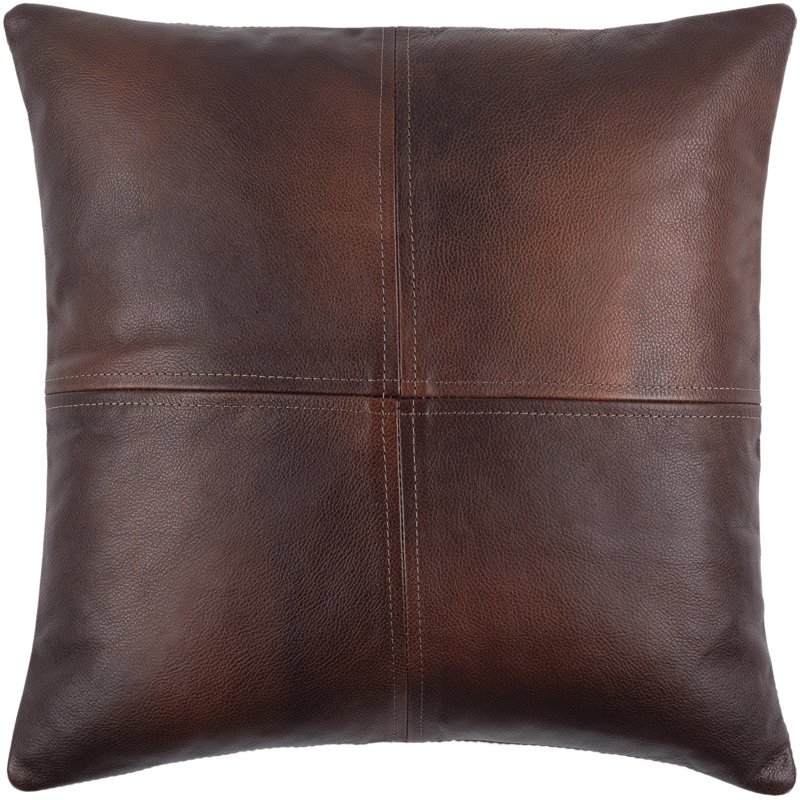 Coussin Declan, Rembourrage du duvet, Brun, 20 po x 20 po