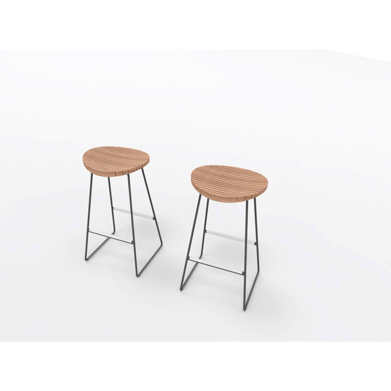 Clark Counter Stool 750H, Walnut/Shadow Grey
