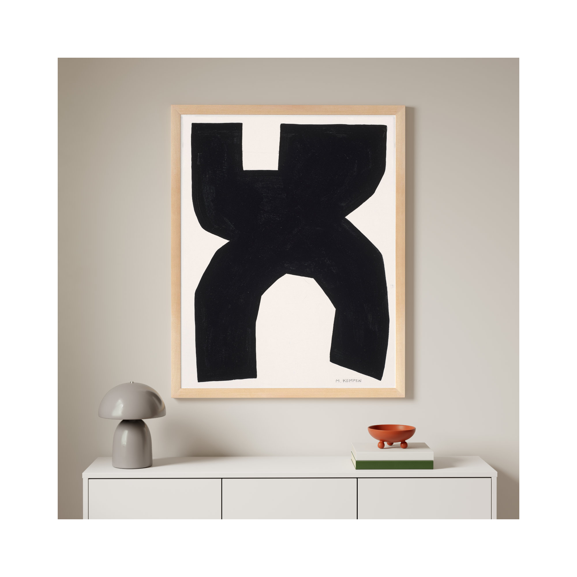 Module On White 1 by Michael Kempen, Brown, 50" H x 40" W x 1.25" D